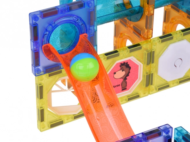 3D magnetische blokken voor kinderen Het bouwen van een lichtgevende knikkerbaan 49 elementen ZA5250