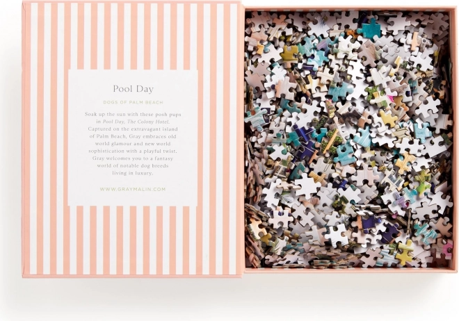 Puzzel Bij het zwembad in Palm Beach 1000 stukjes