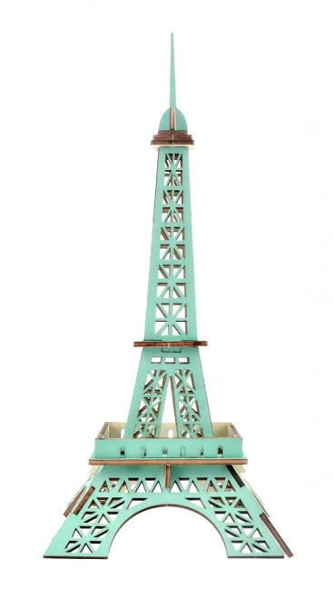 Woodcraft Houten 3D puzzel Eiffeltoren turkoois
