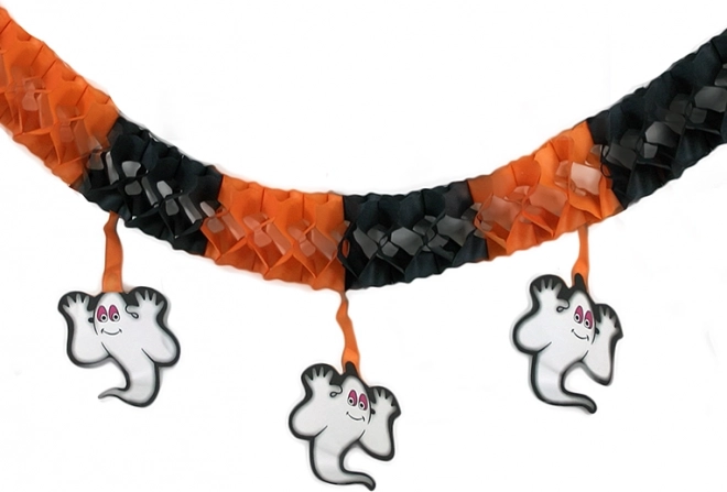 Halloweenske papieren slinger met geesten 3 m
