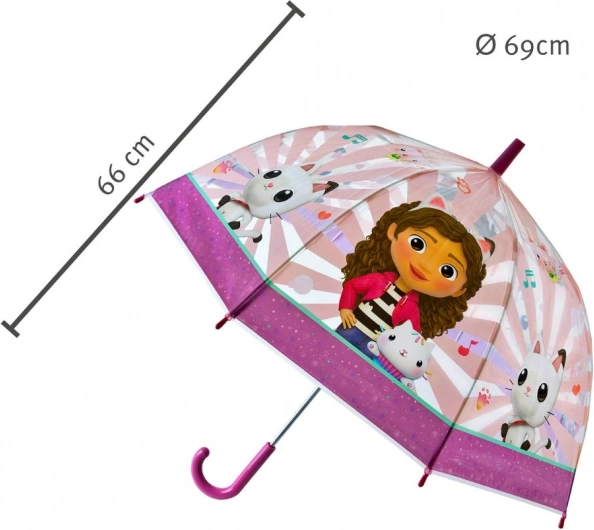 Kinderparaplu Gabby's Dollhouse met kattenmotieven
