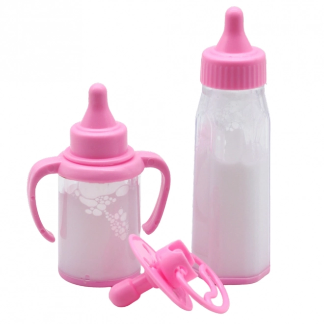 Set voor baby's met een fles en magisch verdwijnende melk voor poppen