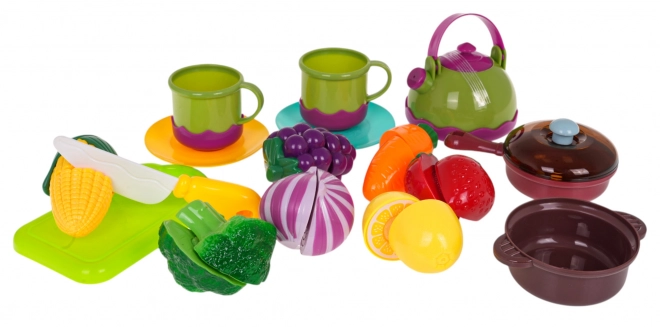 Picknickmand met fruit en groente voor kinderen