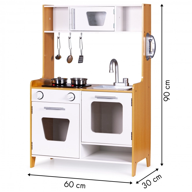 Houten kinderkookset met multimedia branders ECOTOYS