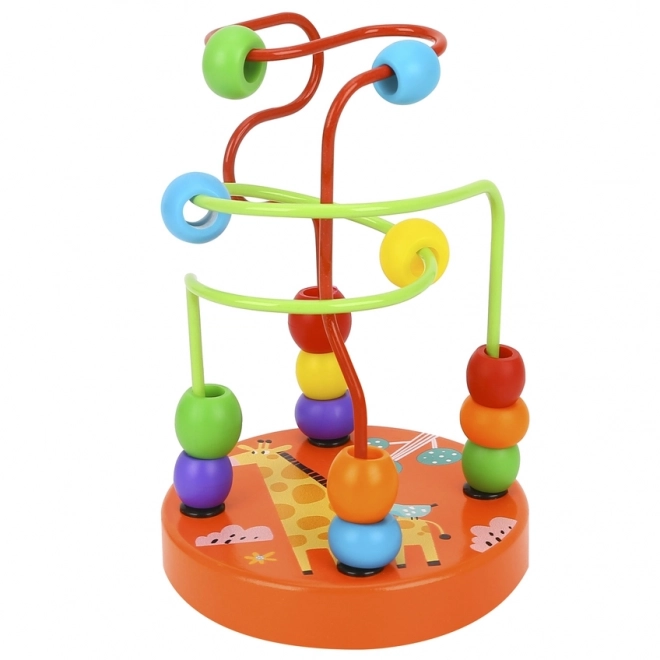 TOOKY TOY houten motorisch labyrint met kralen