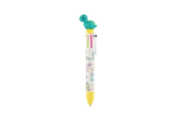 Zeskleurige pen met dinosauraafbeelding