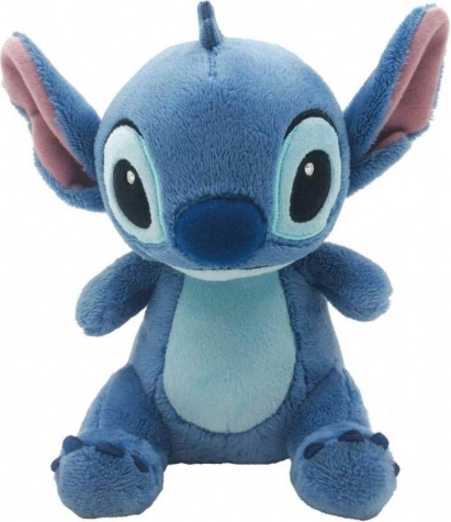 Stitch zittende pluchen knuffel blauw 18 cm