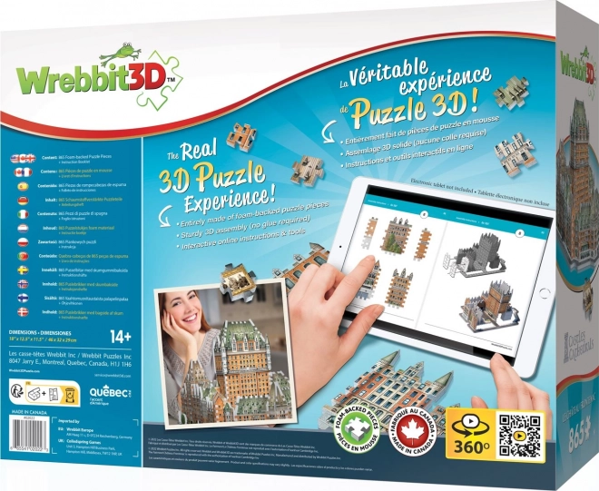 3D puzzel WREBBIT Le Château Frontenac 865 stukjes