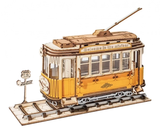 Retro Tram - 3D houten bouwpakket