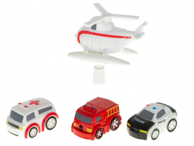 Multifunctionele hindernisbaan voor auto's met helikopter