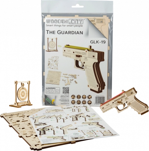 Houten 3D-puzzel pistool WOODEN CITY Guardian GLK-19