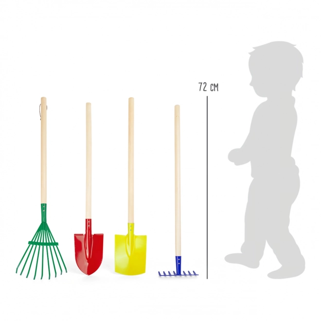 Small Foot Set gekleurd tuingereedschap