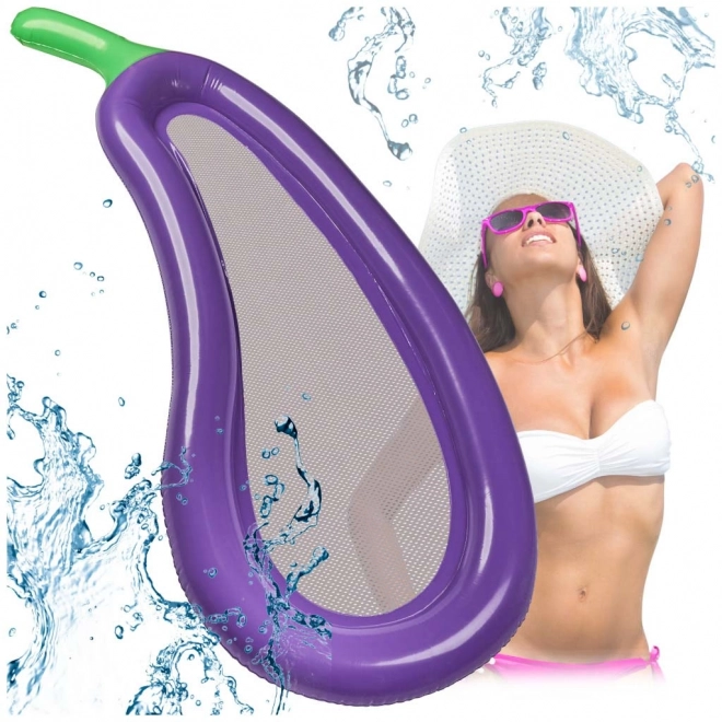 Opblaasbare aubergine matras met net 240cm