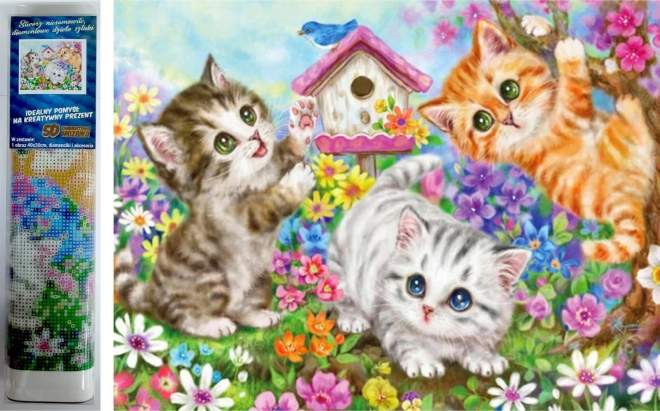 Diamantschilderij Kattenbende 30x40 cm