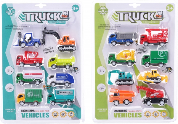 Set van 8 voertuigen met terugtrekmotor