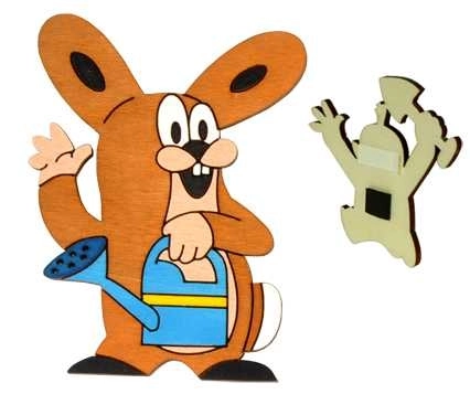 DoDo Houten decoratieve magneet Krtkřs vriend haas