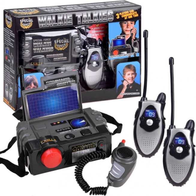 Kinderwalkietalkie met centrale – militair set – Politie