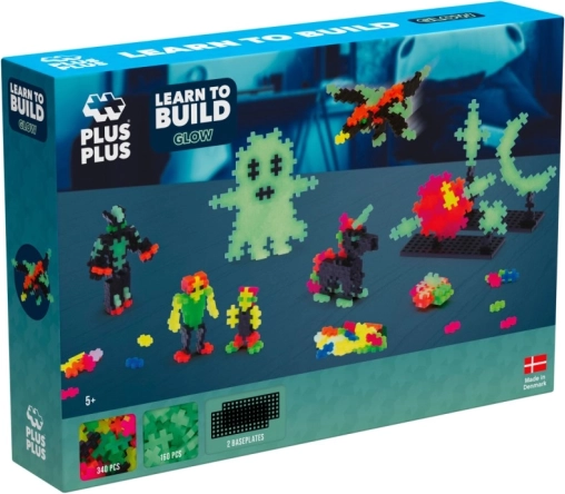 Plus-Plus leer bouwen glow-in-the-dark – bouwset 500 stukjes
