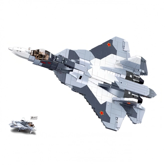 Sluban Modelbouwstenen M38-B0986 Prode Straaljager Su-57 2a01