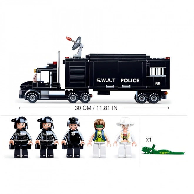 Sluban Politie M38-B0659 SWAT mobiele basis en dieven in helikopter