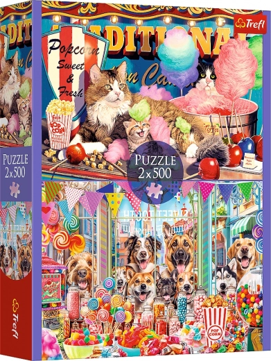 Puzzel 2x500 – harige vrienden TREFL