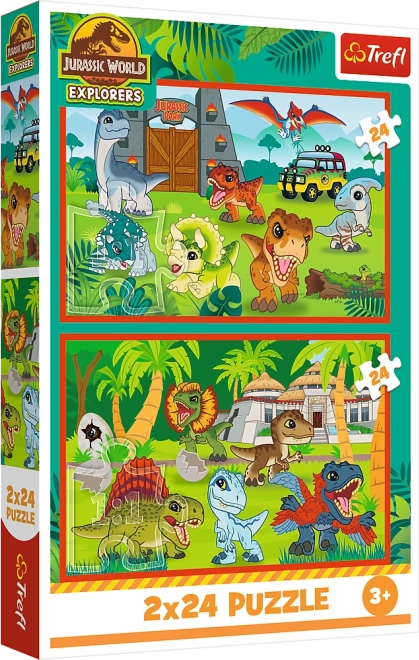 Puzzel 2x24 Kleine dinosaurussen Universal Jurassic World Trefl