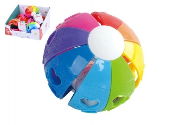 Regenboog bal rammelaar kunststof 10cm 6m+