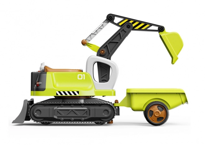 Multifunctionele graafmachine met aanhangerslichten geluids rookgroen