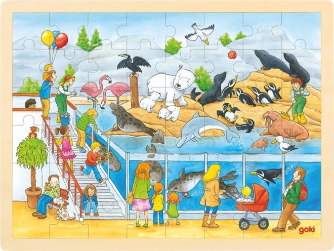 Houten puzzel Bezoek aan de Dierentuin 48 stukjes