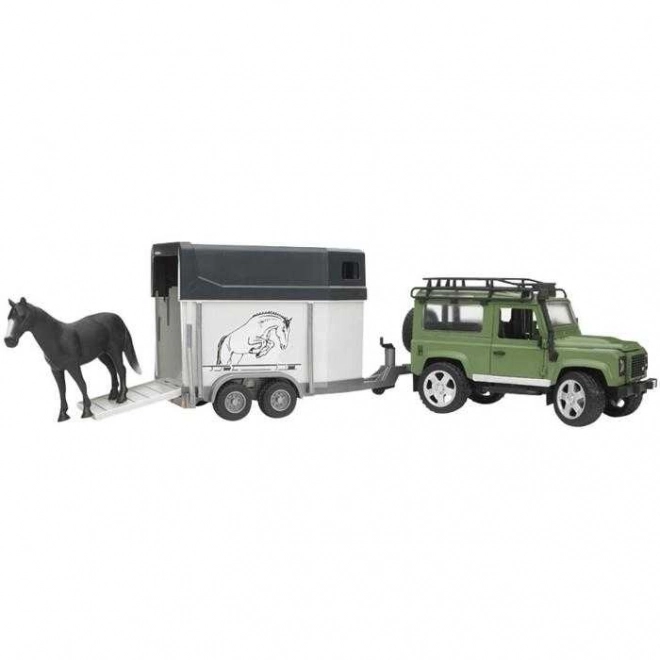 Bruder LAND ROVER met paardenaanhanger