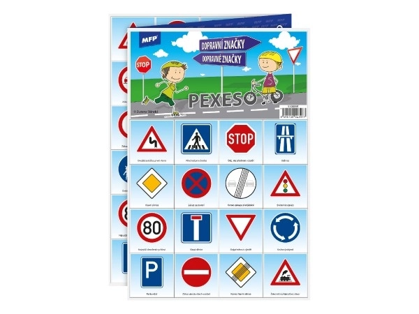 Pexeso papieren Verkeersborden gezelschapsspel 32 afbeeldingsparen 21x30cm