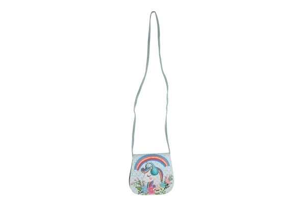 Handtas/Unicorn Tas met steentjes plastic 4 kleuren in zak 17x15x3cm