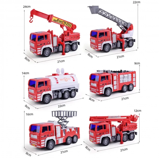 Woopie set brandweerauto's 6-in-1