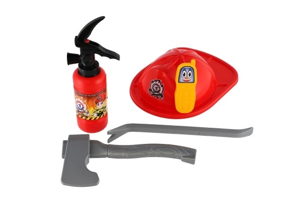 Brandweer set met helm en brandweeruitrusting