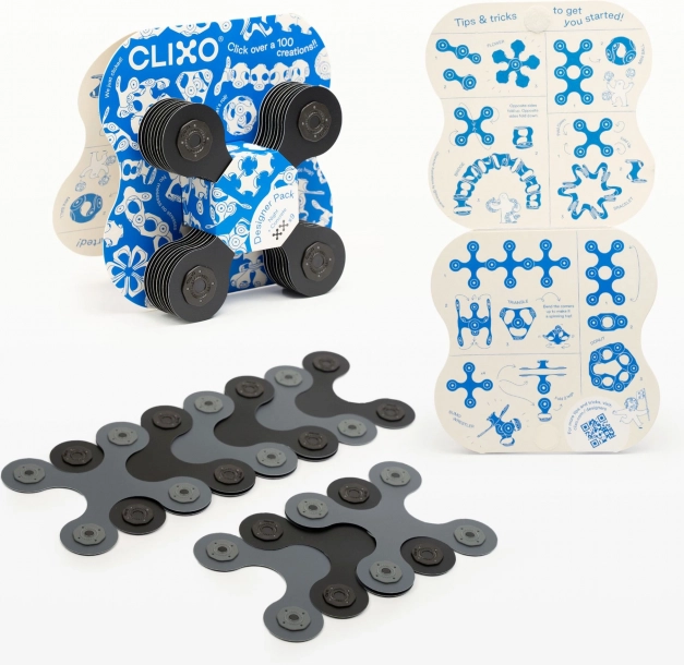 Ontwerperspakket magnetische blokken Clixo, zwart