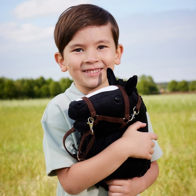 HOPPIHORSE paard op stok hobby horse formaat A4 zwart