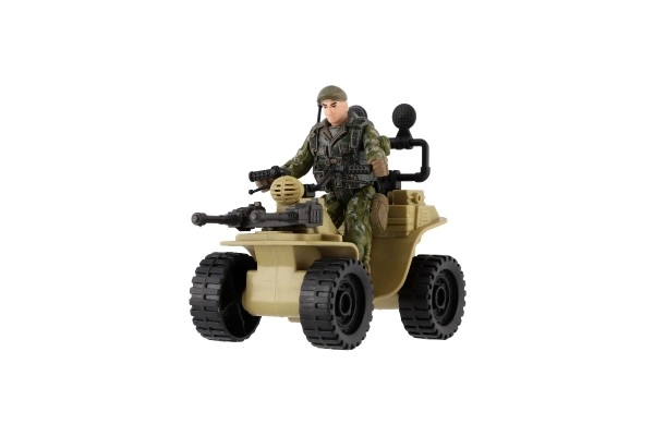 Quad met soldaat in vrije gang