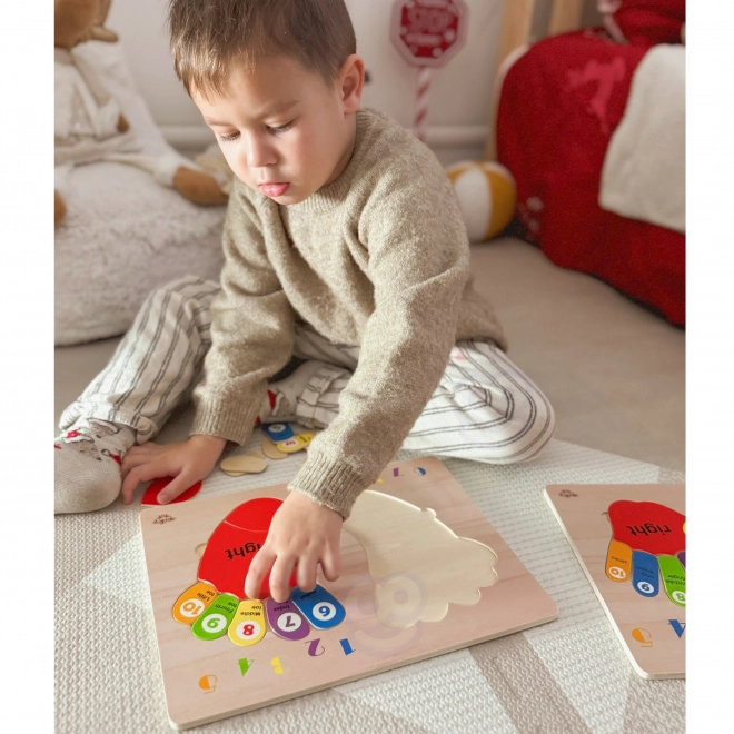 Educatieve houten puzzel handen en voeten