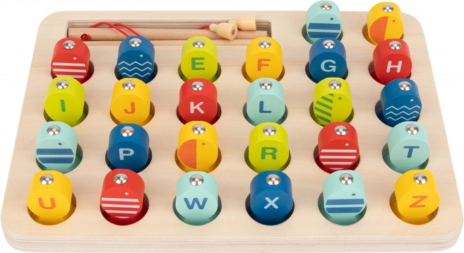 Houten visspel Leren letters Tooky Toy