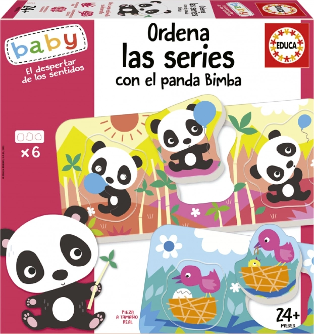 EDUCA Baby inlegpuzzel Panda Bimba en vrienden 6x3 stukken