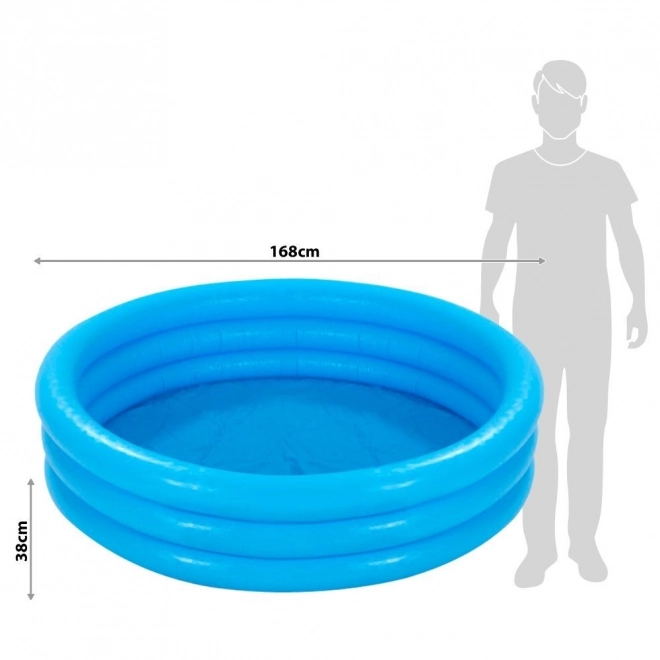Blauw opblaasbaar zwembad met 3 kamers - 168 x 38 cm