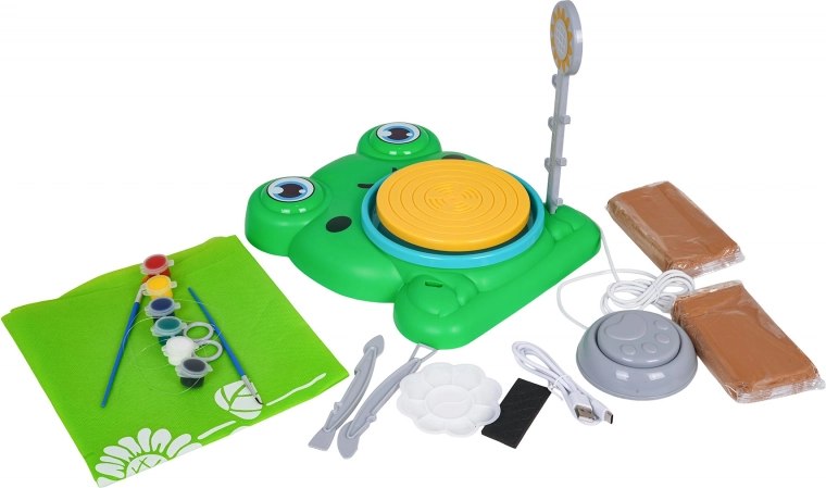 Speels kikkerdesign en complete uitrusting