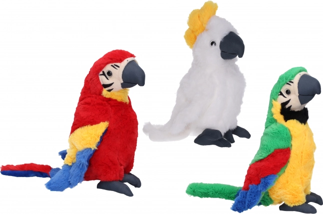 pluche papegaai 24 cm – superzachte knuffel in 3 kleuren