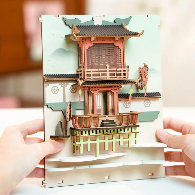 RoboTime 3D Puzzel Boekensteun "Falling Sakura" (hout)