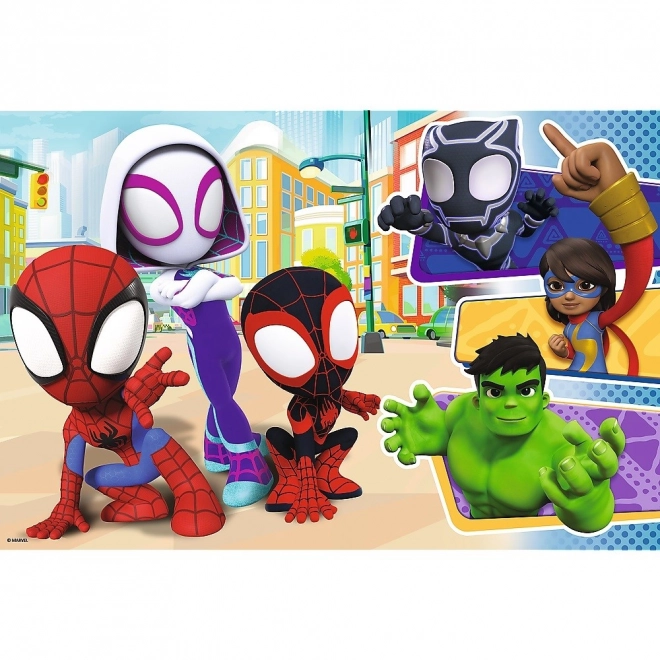 Puzzel 24 maxi Spiday en vrienden Spiderman