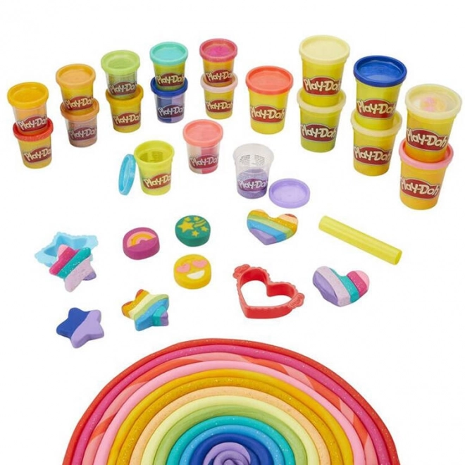 Play-Doh set glinsterende klei van Hasbro met 21 kleuren en vormpjes