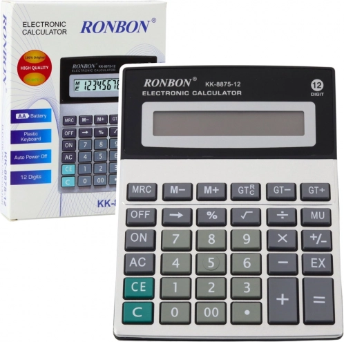 Ronbon rekenmachine met twaalfcijferig display