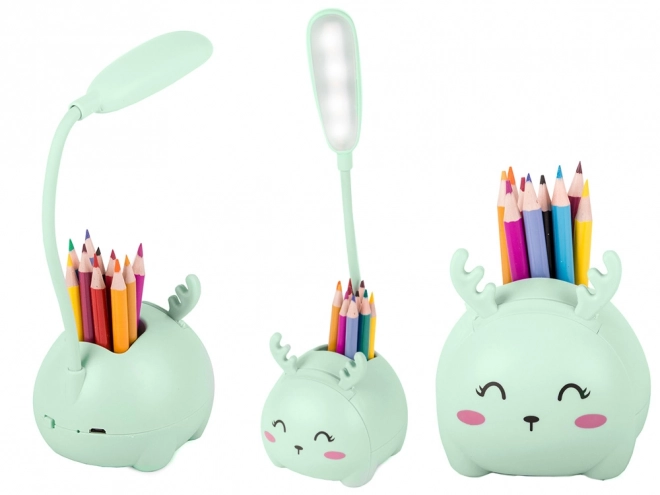 Kinder nachtlampje usb organizer telefoonstandaard voor lezen wetenschap – Groen