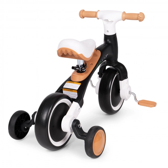 Loopfiets met pedalen en zijwieltjes zwart ECOTOYS
