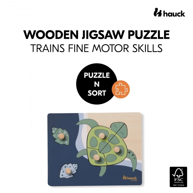 Houten puzzel - schildpad